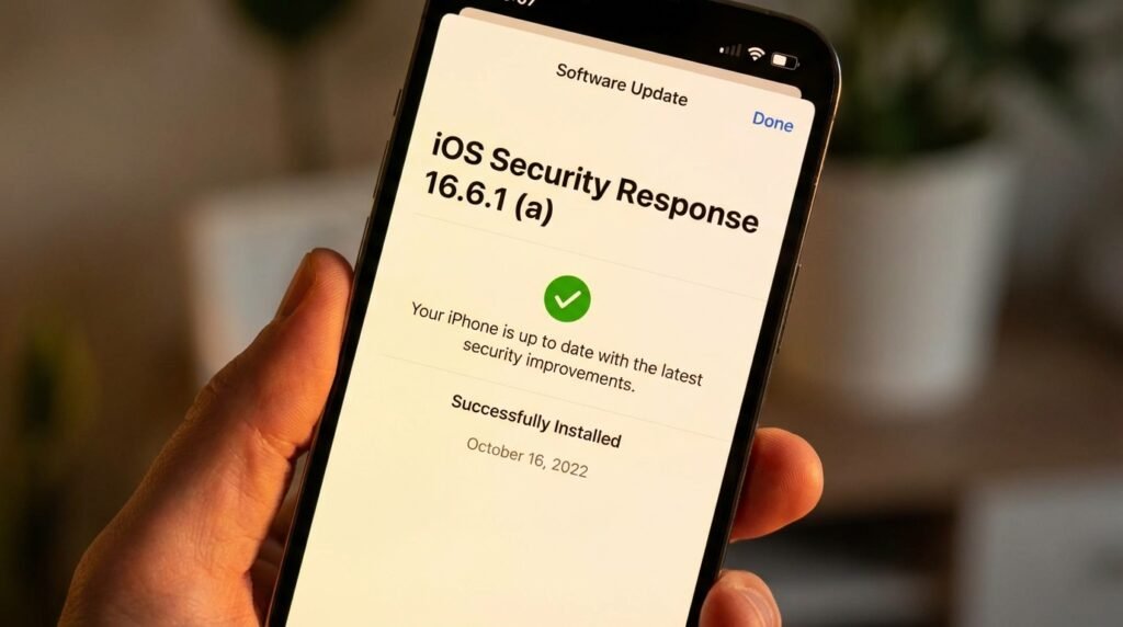iPhone screen showing Background Security Improvement status